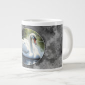 Elegant Swan is Swimming  in Water ジャンボコーヒーマグカップ (正面右)