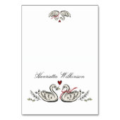 Elegant Swan Love Couple Wedding Place Card テーブルナンバー (正面)