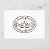 Elegant Swan Love Red Heart Script Name Place card サンキューカード (裏面)