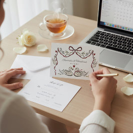 Elegant Swan Love Wedding Response Card 出欠カード