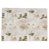 Elegant swan pattern pattern ラージペーパーバッグ (裏面)