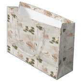 Elegant swan pattern pattern ラージペーパーバッグ (正面アングル)