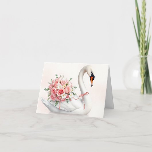 Elegant Swan with Roses シーズンカード (正面)