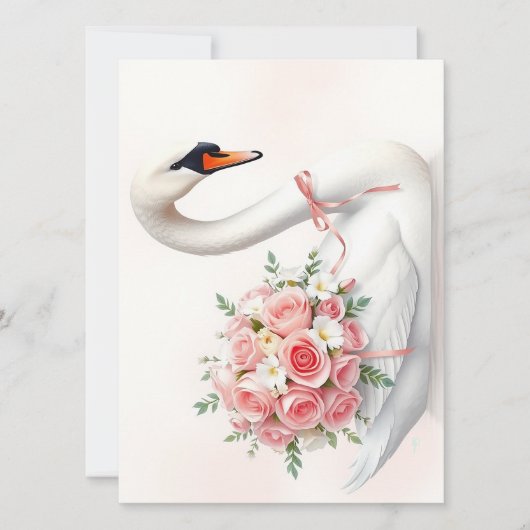 Elegant Swan with Roses 案内状 (正面)