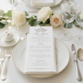 Elegant Swans Romantic Love Script Dinner Menu メニュー