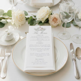 Elegant Swans Romantic Love Script Dinner Menu メニュー