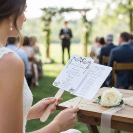 Elegant Swans Wedding Ceremony Program Fans ハンドファン