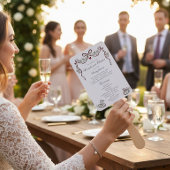 Elegant Swans Wedding Ceremony Program Fans ハンドファン