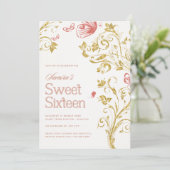 Elegant Sweet 16 Birthday Party Invitation - Peach 招待状 (スタンド正面)