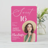 Elegant Sweet 16 Save the Date Birthday 招待状 (スタンド正面)