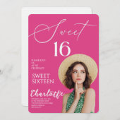 Elegant Sweet 16 Save the Date Birthday 招待状 (正面/裏面)