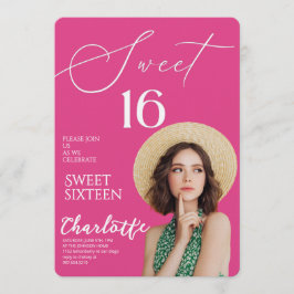 Elegant Sweet 16 Save the Date Birthday 招待状