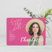 Elegant Sweet 16 Save the Date Birthday 招待状 (スタンド正面)