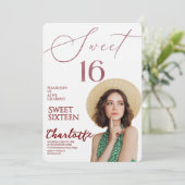Elegant Sweet 16 Save the Date Birthday 招待状 (スタンド正面)
