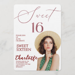 Elegant Sweet 16 Save the Date Birthday 招待状