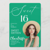 Elegant Sweet 16 Save the Date Birthday 招待状 (正面)
