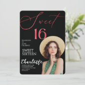 Elegant Sweet 16 Save the Date Birthday 招待状 (スタンド正面)