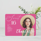 Elegant Sweet 16 Save the Date Birthday 招待状 (スタンド正面)