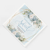 Elegant Sweet 16th Watercolor Floral Blue Napkins (コーナー)