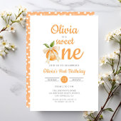 Elegant Sweet One Orange Citrus 1st Birthday 招待状