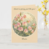 Elegant Sweet Pea Birth Month Flower カード (黄色い花)