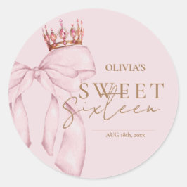 Elegant Sweet Sixteen Birthday ラウンドシール