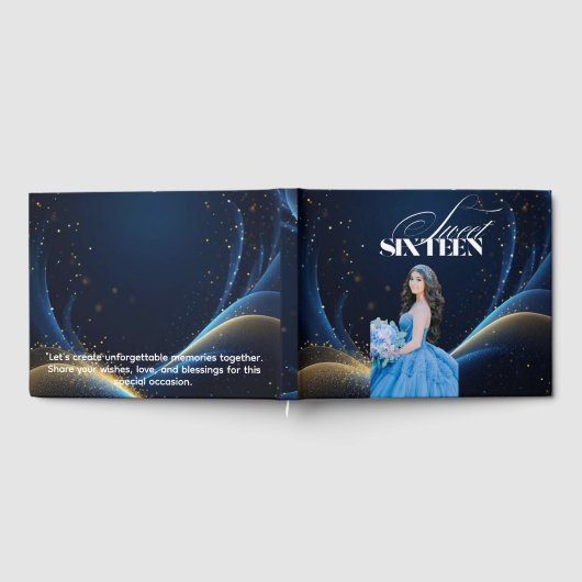 Elegant Sweet Sixteen– Personalized Birthday Memor ゲストブック (全面)