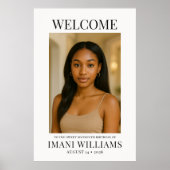 Elegant Sweet Sixteen Photo Birthday Welcome ポスター (正面)