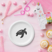 Elegant Swimming Old Water Turtle Copy ペーパープレート (パーティー)