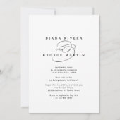 Elegant Swirl Script Just Married Photo Reception 招待状 (裏面)