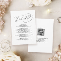 Elegant Swirl Script QR Code Wedding Details