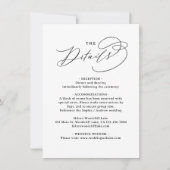 Elegant Swirl Script QR Code Wedding Details ノートカード (正面)