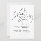Elegant Swirl Script Simple Rehearsal Dinner 招待状 (正面)