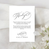 Elegant Swirl Script Simple Wedding サンキューカード