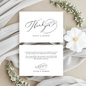 Elegant Swirl Script Simple Wedding サンキューカード