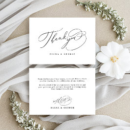 Elegant Swirl Script Simple Wedding サンキューカード