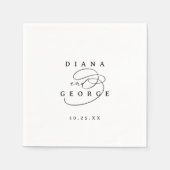 Elegant Swirl Script Simple Wedding スタンダードカクテルナプキン (正面)