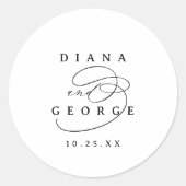 Elegant Swirl Script Simple Wedding favors ラウンドシール (正面)