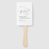 Elegant Swirl Script Simple Wedding Programs ハンドファン (正面)