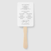 Elegant Swirl Script Simple Wedding Programs ハンドファン (裏面)