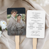 Elegant Swirl Script Simple Wedding Programs ハンドファン