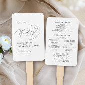 Elegant Swirl Script Simple Wedding Programs ハンドファン