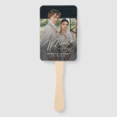 Elegant Swirl Script Simple Wedding Programs ハンドファン (正面)