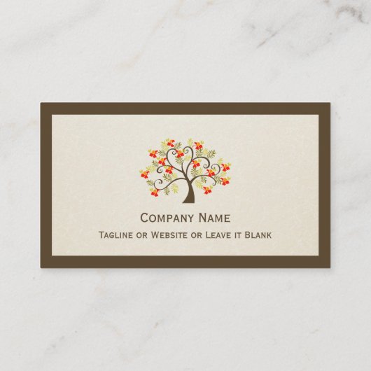 Elegant Swirl Whimsical Tree Classy Professional 名刺 (裏面)