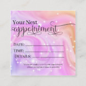 Elegant Swirly Sparkle Appointment Beautician  スクエア名刺 (裏面)
