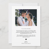 Elegant Swirly Typography Wedding Photo サンキューカード (裏面)