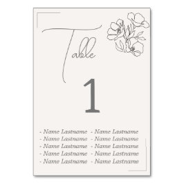 Elegant Table number with names, sitting. テーブルナンバー