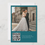 Elegant Tale Blue Engagement Party QR Code Photo 招待状 (裏面)