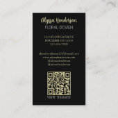 Elegant Tan & Black Floral Photo QR Code Logo 名刺 (裏面)