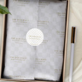 Elegant Tan Checkered Gold Boutique Event Display ラウンドシール